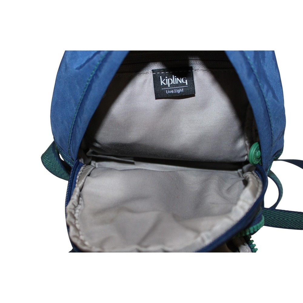 Blue Kipling Delia Compact Convertible Nylon Backpack Monkey Charm Keychain Y2K - Picture 5 of 5